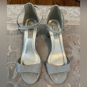 Silver glitter Touch Ups block heel